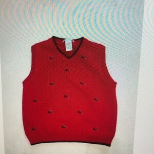 Red Sleeveless Sweater Vest